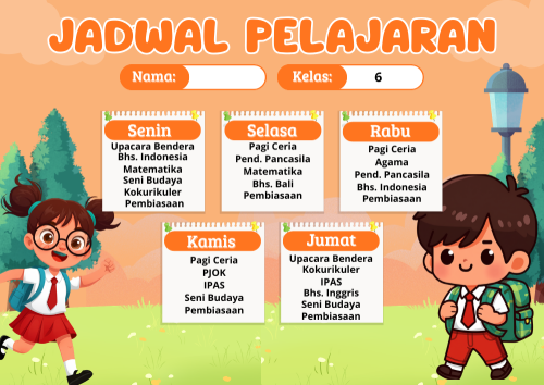 Jadwal Kelas 6